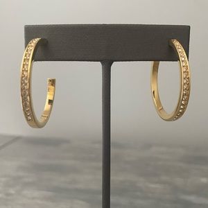 Gold Hoops with Swarovski crystals